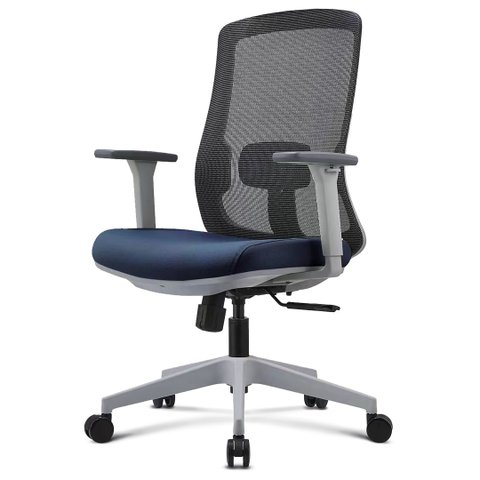 Cadeira Escritório Nr-17 Giratória Diretor BLM189D Blume Tela Mesh Azul Base Rodizio Nylon