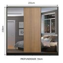 Ver imagem 4 de Guarda Roupa Casal 100% Mdf Madesa Zurique 3 Portas de Correr com Espelhos - Preto/rustic