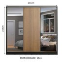 Ver imagem 4 de Guarda Roupa Casal 100% Mdf Madesa Zurique 3 Portas de Correr com Espelhos - Preto/rustic