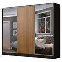 Ver imagem 3 de Guarda Roupa Casal 100% Mdf Madesa Zurique 3 Portas de Correr com Espelhos - Preto/rustic