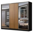 Ver imagem 3 de Guarda Roupa Casal 100% Mdf Madesa Zurique 3 Portas de Correr com Espelhos - Preto/rustic