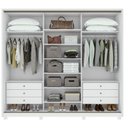 Ver imagem 3 de Guarda-roupa Casal com Espelho 3 Portas de Correr 6 Gavetas Spazio Glass Lopas - Branco - Bymobille