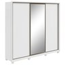 Guarda-roupa Casal com Espelho 3 Portas de Correr 6 Gavetas Spazio Glass Lopas - Branco - Bymobille - 4
