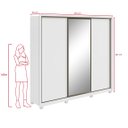 Ver imagem 6 de Guarda-roupa Casal com Espelho 3 Portas de Correr 6 Gavetas Spazio Glass Lopas - Branco - Bymobille
