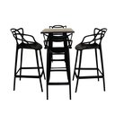 Ver imagem 1 de Conjunto Mesa Bistrô Tolix + 4 Banquetas Allegra Altas – Estilo e Elegância Preto