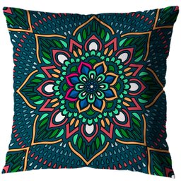 Kit 6 Almofadas Cheias 40cm X 40cm Decorativas Estampadas Digital Coloridas Sala Sofá Quarto Mandala - 3
