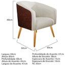 Ver imagem 4 de Kit 2 Poltronas Luiza Couro Ecológico Nozes e Linho Bege - Doce Sonho Móveis