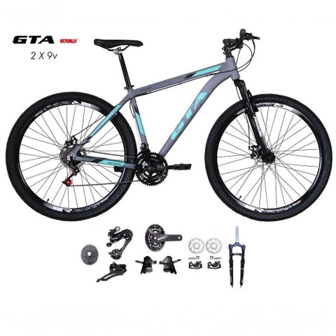 Bicicleta Aro 29 Gta Start Kit 2x9 Gta Sunrun Freio Disco K7 11/36 Pedivela 24/38d Garfo com Trava