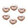 Conjunto 6 Xícaras Chá Com Pires Coração Madeira Teca 190ML - WOODART - 6