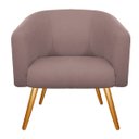Ver imagem 3 de Kit 2 Poltronas Luiza Couro Ecológico Nozes e Linho Rosê - Doce Sonho Móveis