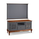 Ver imagem 1 de Conjunto Rack 60811 + Painel 50513 para Sala Pés Luiz Xv 1 Gaveta 2 Portas - Cinza/imbuia