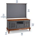 Ver imagem 6 de Conjunto Rack 60811 + Painel 50513 para Sala Pés Luiz Xv 1 Gaveta 2 Portas - Cinza/imbuia
