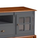 Ver imagem 3 de Conjunto Rack 60811 + Painel 50513 para Sala Pés Luiz Xv 1 Gaveta 2 Portas - Cinza/imbuia