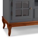 Ver imagem 4 de Conjunto Rack 60811 + Painel 50513 para Sala Pés Luiz Xv 1 Gaveta 2 Portas - Cinza/imbuia