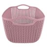 Cesto Trançado Retangular Alto Grande Rosa Antigo Mor - 3
