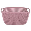 Ver imagem 1 de Cesto Trançado Retangular Alto Grande Rosa Antigo Mor