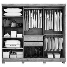 Guarda-roupa solteiro 6 portas 1,80m com pés - Sergipe-Nature - Bianchi Móveis - 2