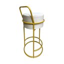 Ver imagem 3 de Kit 2 Banquetas Alta Redonda Base Dourada Veludo - Bege