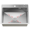 Ver imagem 3 de Cuba Cozinha Gourmet Quebec Quadrada 60cm Aço Inox 304 com Cesto Escorredor Goldenx