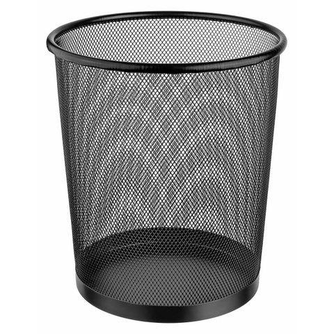 Lixeira de Ferro Redonda 8,5l Preto Ordene