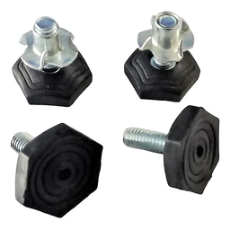 Kit 10 Sapata Pé Nivelador para Móveis com Porca Garra 1/4 Abs - 4
