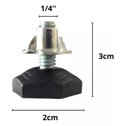 Kit 10 Sapata Pé Nivelador para Móveis com Porca Garra 1/4 Abs - 3