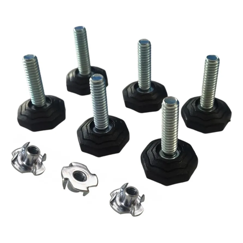 Kit 10 Sapata Pé Nivelador para Móveis com Porca Garra 1/4 Abs