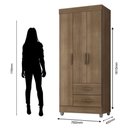 Ver imagem 4 de Guarda Roupa Solteiro Lite 3 Portas Carvalho Oak - Móveis Leão