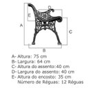 Ver imagem 5 de Banco de Jardim Modelo Inglês Pés de Alumínio Fundido - Preto