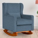 Ver imagem 1 de Poltrona Amamentação Balanço Aurora Linho Azul - Lm Decor