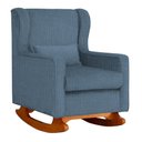 Ver imagem 2 de Poltrona Amamentação Balanço Aurora Linho Azul - Lm Decor