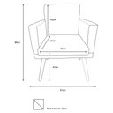 Ver imagem 4 de Kit Namoradeira + 2 Poltronas Decorativa Nina Capitonê Couro Bege Pés Madeira Mz Decor