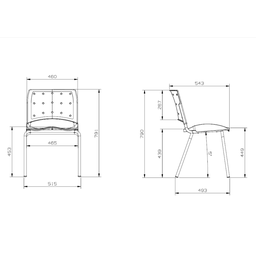 Cadeira Fixa Ergoplax Secretária Fixa 4 Pés Slim Preta Plaxmetal - 4