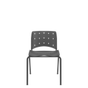 Ver imagem 1 de Cadeira Fixa Ergoplax Secretária Fixa 4 Pés Slim Preta Plaxmetal