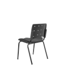 Ver imagem 3 de Cadeira Fixa Ergoplax Secretária Fixa 4 Pés Slim Preta Plaxmetal