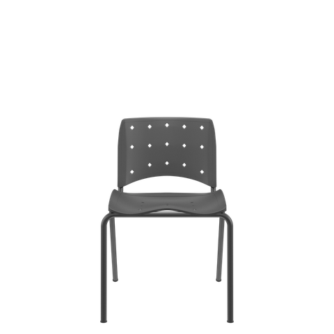 Cadeira Fixa Ergoplax Secretária Fixa 4 Pés Slim Preta Plaxmetal