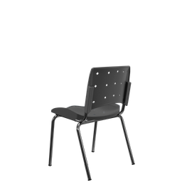 Cadeira Fixa Ergoplax Secretária Fixa 4 Pés Slim Preta Plaxmetal - 3
