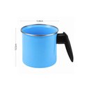 Ver imagem 2 de Conjunto Esmaltado Ágata Leiteira 1,3L e Papeiro 800ml Azul Bebê Metallouça Cabos em Baquelite