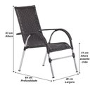 Ver imagem 7 de 6 Cadeiras Vênus Alumínio e Mesa com Tampo Tramado para Jardim Piscina e Área Trama Original