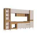 Ver imagem 2 de Cozinha Modulada 8 Peças com 12 Portas e 5 Gavetas 380cm Nature Sand