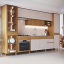 Ver imagem 1 de Cozinha Modulada 8 Peças com 12 Portas e 5 Gavetas 380cm Nature Sand