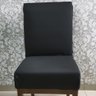 Capas Para Cadeiras De Jantar 08 Peças Em Malha Gel Lisa - Preto - 3
