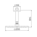 Ver imagem 4 de Ducha de Teto 5014 B16 Loren Quadra Preto Fosco Chuveiro Lorenzetti