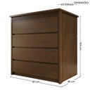 Ver imagem 4 de Cômoda 4 Gavetas Sofisticado em MDF Paolo Marrom/Ambar