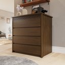 Ver imagem 1 de Cômoda 4 Gavetas Sofisticado em MDF Paolo Marrom/Ambar