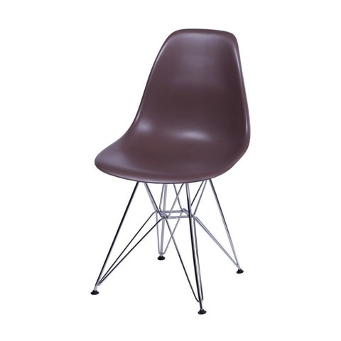 Cadeira Charles Eames Eiffel Dkr Base Cromada:café