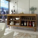 Ver imagem 2 de Aparador Buffet Royal 4 Portas Nature/off White - Panorama Móveis