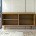 Ver imagem 3 de Aparador Buffet Royal 4 Portas Nature/off White - Panorama Móveis