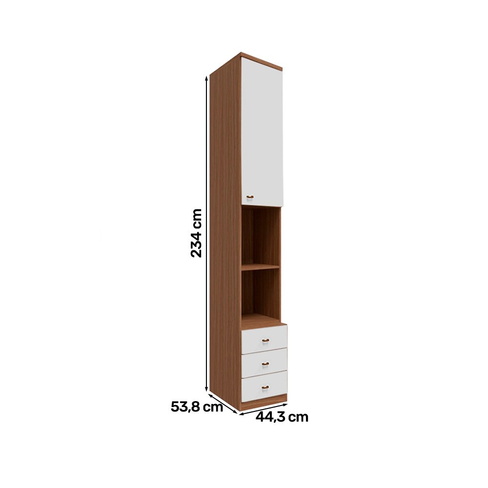 Modulo Lateral de Cama Diagonal Setiba Rimo Freijo/Branco Móveis Rimo - 5