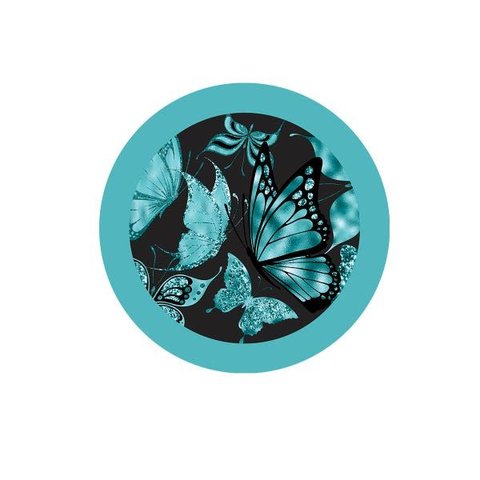 Sousplat Borboleta Azul/preto - 8 Peças - sem Base